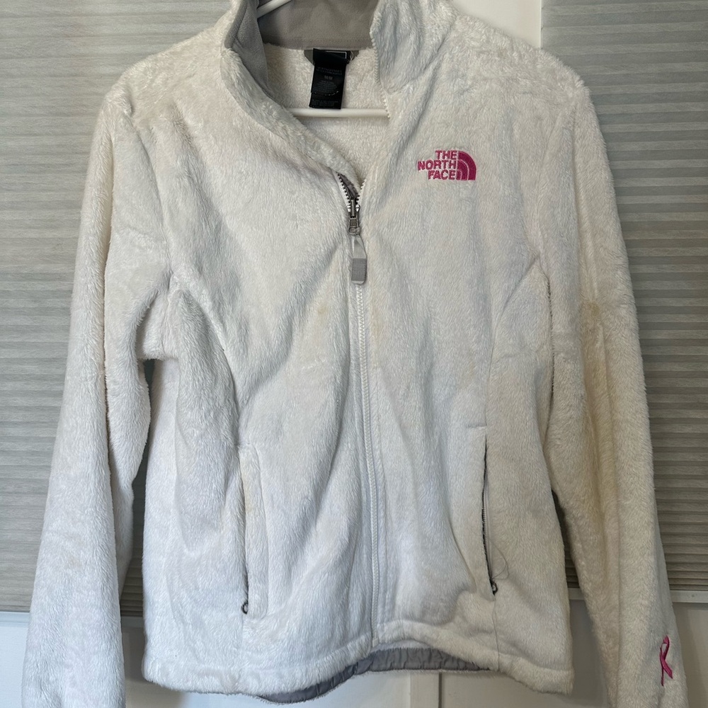 The North Face White and Gray Fleece Jacket